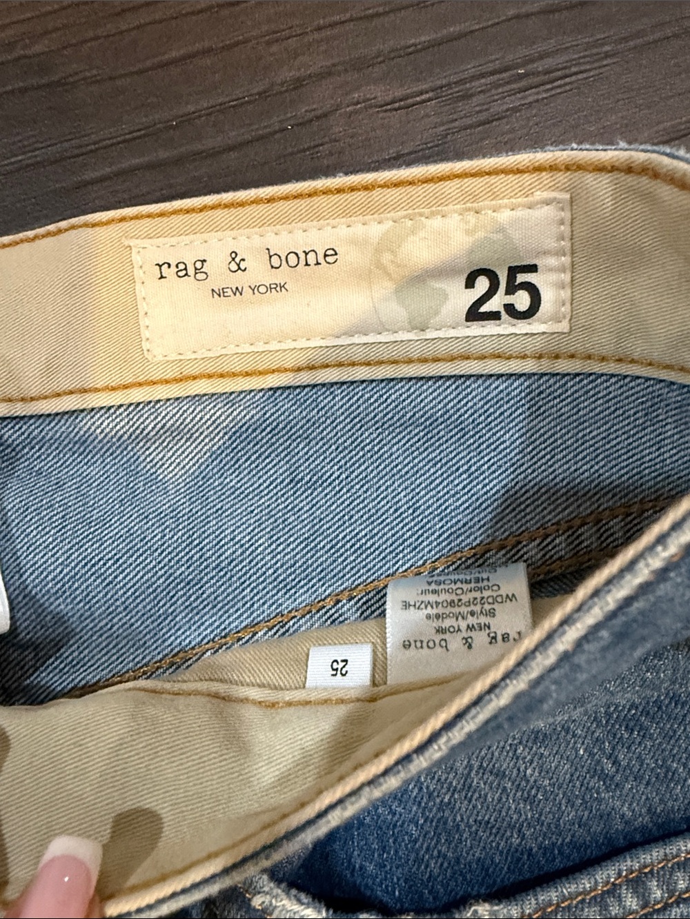rag & bone light blue distressed denim jeans - Picture 4 of 10